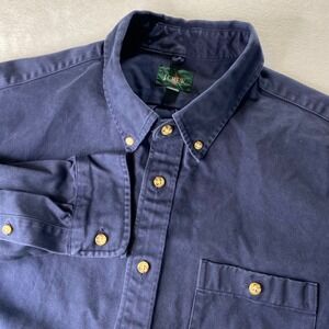 J Crew Oarsman Work Shirt Heavyweight Canvas Mens Large Blue Workwear Utility